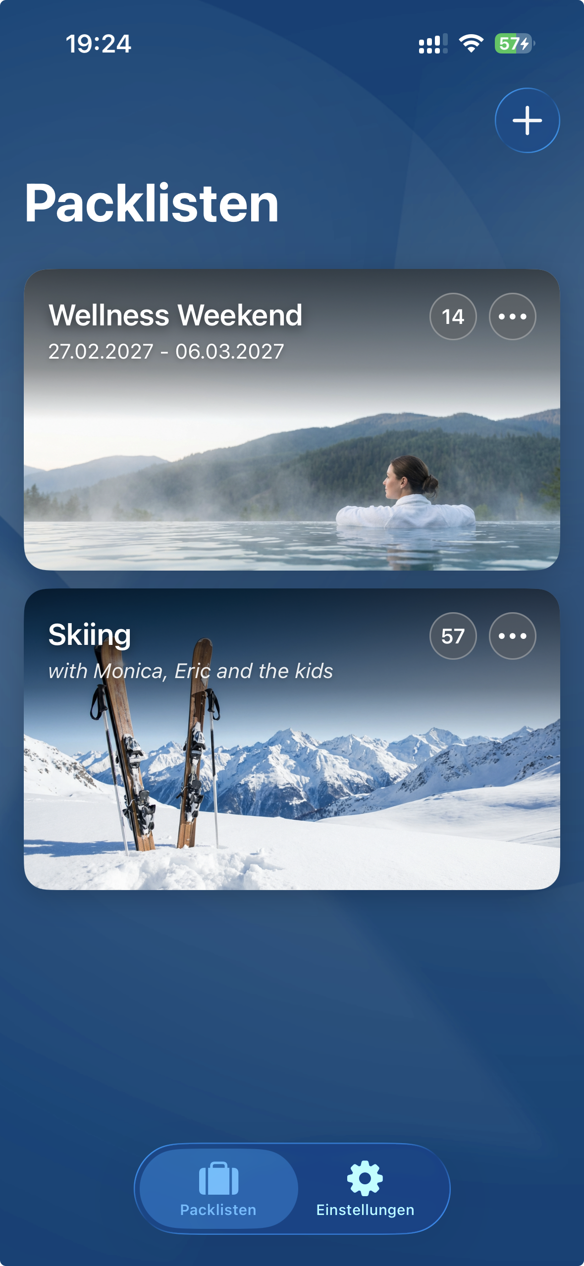 Packster App - Packing Lists Overview