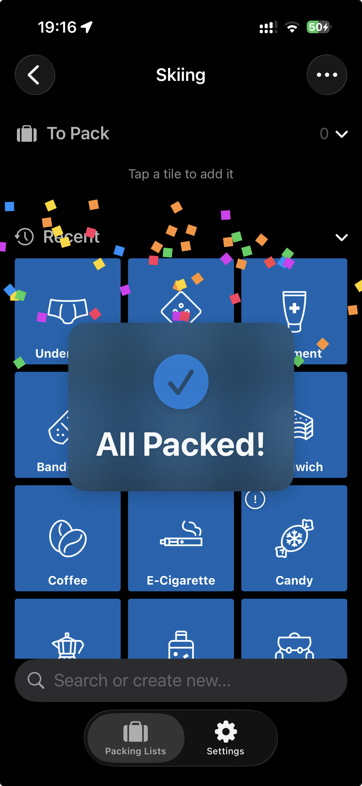All packed celebration